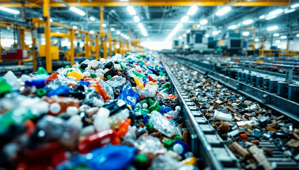 usine de recyclage de plastique qui sont des déchets industriels